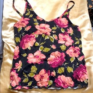 American Eagle Floral Ruffled Tank